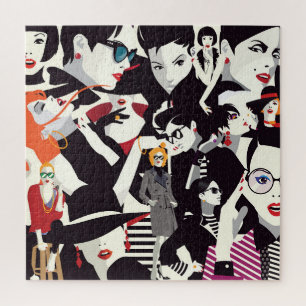 Mode Mädchen Collage: Pop-Art Puzzle