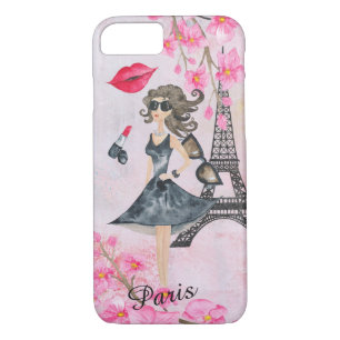 Mode-Mädchen in Paris Editable Phonecase Case-Mate iPhone Hülle