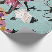 Mode Mädchen in Paris Geschenkpapier (Ecke)