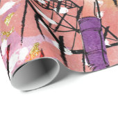 Mode Mädchen in Paris Geschenkpapier (Rolleneckpunkt)
