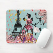 Mode Mädchen in Paris Mousepad (Mit Mouse)