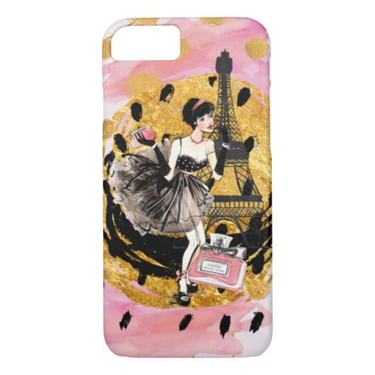 Mode-Mädchen in Paris Phonecase Case-Mate iPhone Hülle (Rückseite)