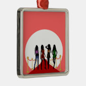 Mode Mädchen Roter Teppich Rosa Custom Ornaments Silbernes Ornament (Rechts)