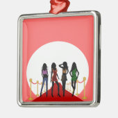 Mode Mädchen Roter Teppich Rosa Custom Ornaments Silbernes Ornament (Links)