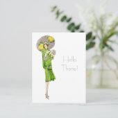 Mode mit Parasol der 20er Jahre Postkarte (Stehend Vorderseite)