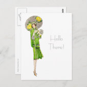 Mode mit Parasol der 20er Jahre Postkarte (Vorne/Hinten)