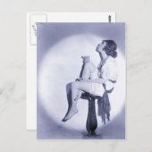 Mode mit Rauchmodell der 20er Jahre Postkarte (Vorne/Hinten)