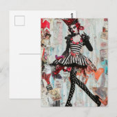 Mode-Mixed-Media-Collage Postkarte (Vorne/Hinten)