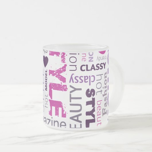 Mode Model Style Mattiert Glass Coffee Tasse Cup (VorderseiteRechts)