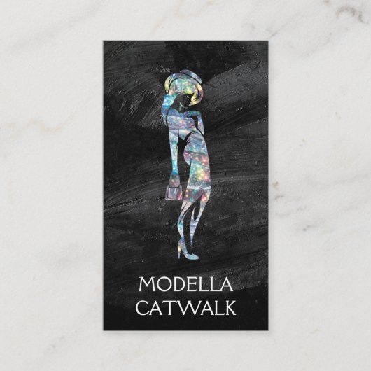 Mode-Modell Glittery Sparkle Visitenkarte (Vorderseite)
