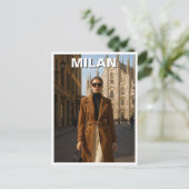 Mode-Modell in Mailand, Italien Postkarte (Stehend Vorderseite)