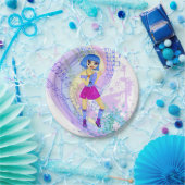 Mode-Modell manga Anime-Tänzerin Pappteller (Party)