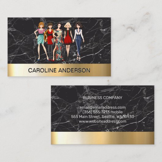Mode-Modelle in Wardrobe | Designer Visitenkarte (Vorne/Hinten)
