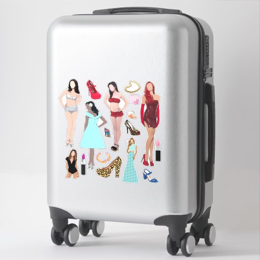 Mode-Modelle Schuhe und Schminkkunst Aufkleber (Koffer)