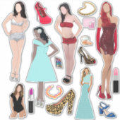 Mode-Modelle Schuhe und Schminkkunst Aufkleber (Vorderseite)
