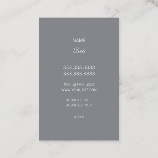 Mode-Monogramm-Schwarzes elegant Visitenkarte (Rückseite)