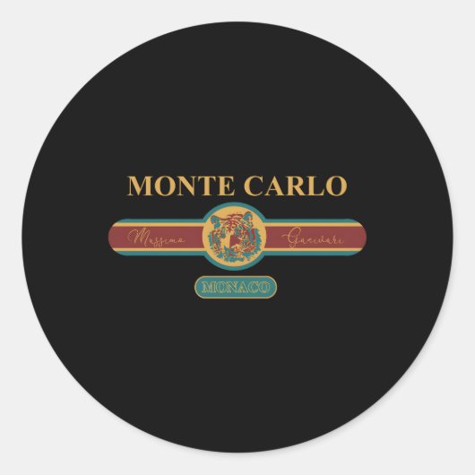Mode Monte Carlo Monaco Urlaub Runder Aufkleber (Vorderseite)