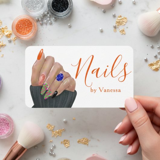 Mode-Nagel-Künstler Maniküre Branding Visitenkarte