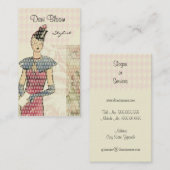 Mode- oder Stylist-Extravagante Girl Business Card Visitenkarte (Vorne/Hinten)