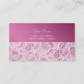 Mode-Paisley-rosa berufliches Visitenkarte (Rückseite)