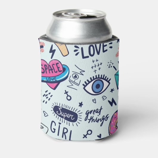 Mode Patch: Pop Art Stickers. Dosenkühler (Kanne Rückseite)