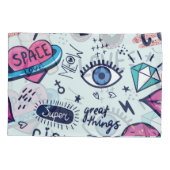 Mode Patch: Pop Art Stickers. Kissenbezug (Rückseite)