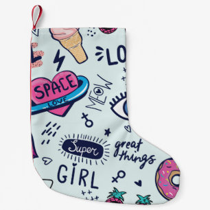 Mode Patch: Pop Art Stickers. Kleiner Weihnachtsstrumpf