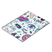 Mode Patch: Pop Art Stickers. Notizblock (Linke Seite)