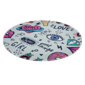 Mode Patch: Pop Art Stickers. Schneidebrett (Ecke)