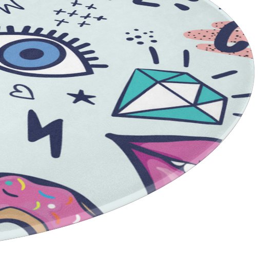 Mode Patch: Pop Art Stickers. Schneidebrett (Ecke)