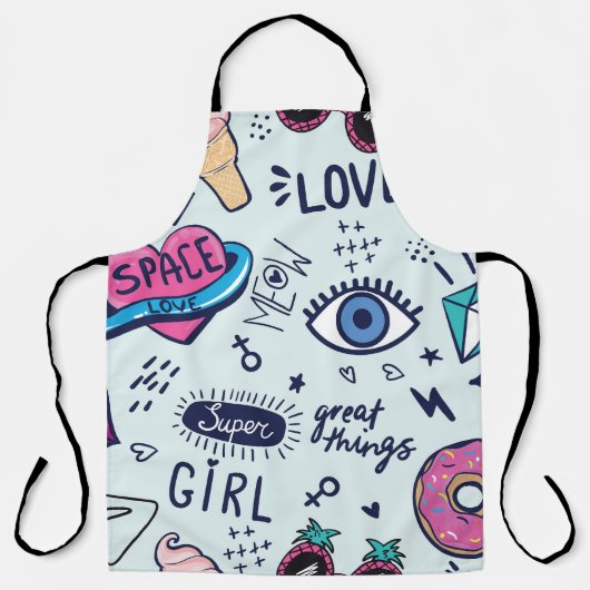 Mode Patch: Pop Art Stickers. Schürze (Vorderseite)