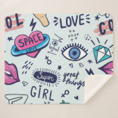 Mode Patch: Pop Art Stickers. Sherpadecke (Vorderseite (Horizontal))