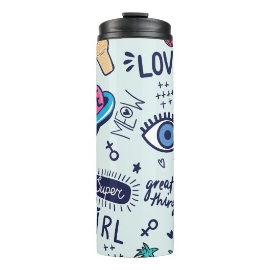 Mode Patch: Pop Art Stickers. Thermosbecher (Vorderseite)