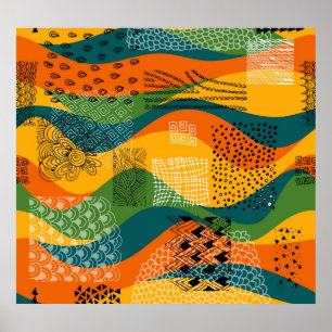 Mode-Patchwork: Entwürdigende Abstrakte Kunst Poster