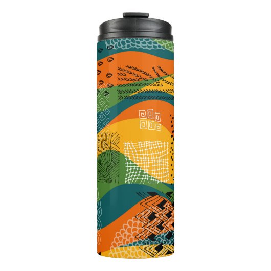 Mode-Patchwork: Entwürdigende Abstrakte Kunst Thermosbecher (Vorderseite)