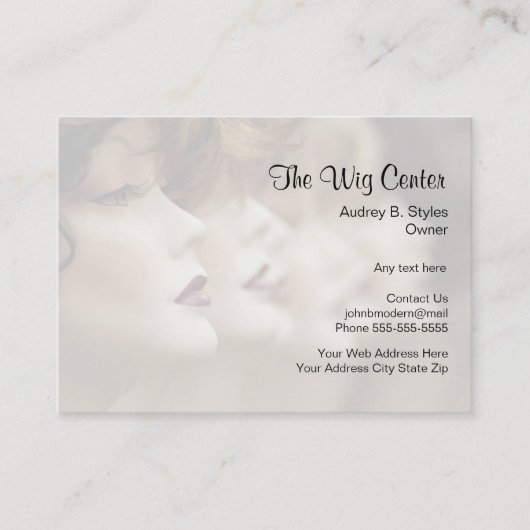Mode-Perücke-Speicher-Visitenkarten Visitenkarte (Vorderseite)