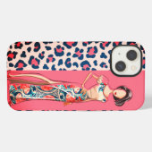 Mode Pink Leopard iPhone Hülle (Rückseite (Horizontal))