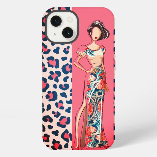 Mode Pink Leopard iPhone Hülle (Rückseite)