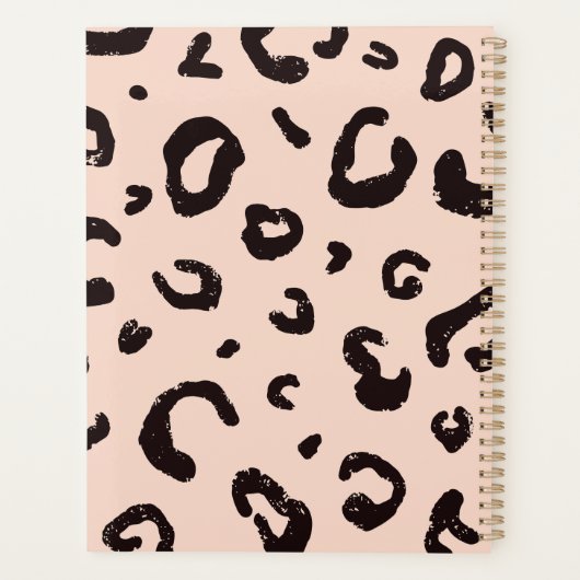 Mode Pink Leopard Muster & Script Name Planer (Rückseite)