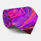 Mode Pink Lila Rot Swirl Marmor Krawatte (Gerollt)