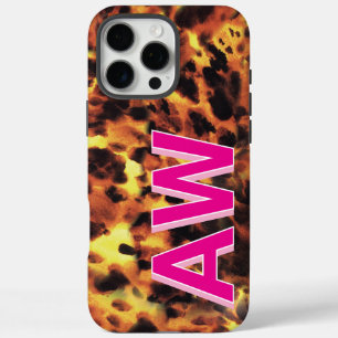 Mode Pink Monogramm Schildpatt iPhone 16 Pro Max Hülle