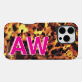 Mode Pink Monogramm Schildpatt iPhone Hülle (Rückseite (Horizontal))