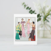 Mode-Plate für Slips und Robes der 20er Jahre Postkarte (Stehend Vorderseite)