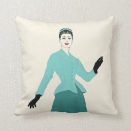 Mode Plate Woman, Retro Vintag Kissen