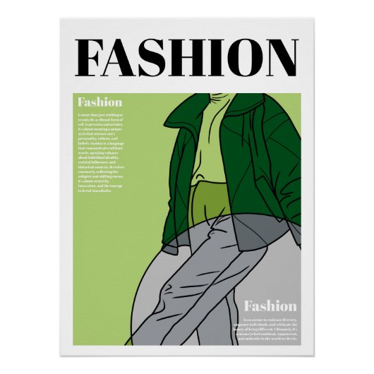 Mode: Puffer-Coat und Sweat Pants Poster (Vorderseite)