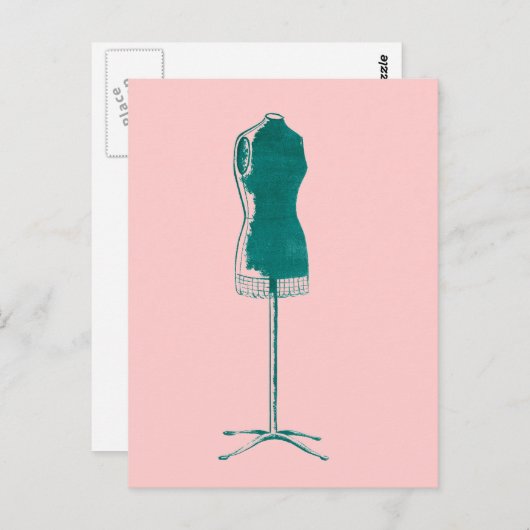 Mode Retro-Kleidung aus den 60er Jahren Postkarte (Vorne/Hinten)