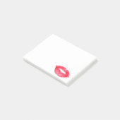Mode-rote Lippenstift-Lippenkuß Kissy Lipgloss Post-it Klebezettel (angewinkelt)