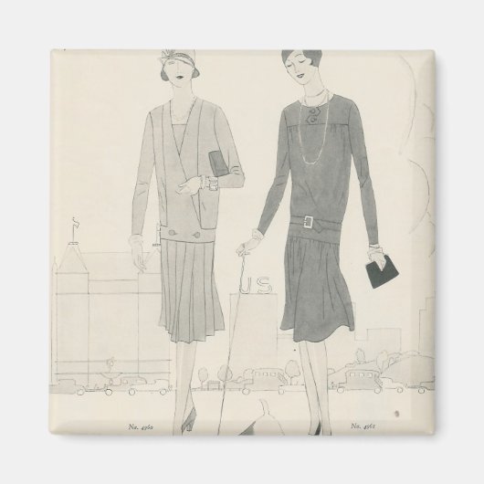 Mode-Schablone Art Deco Magnet (Vorne)