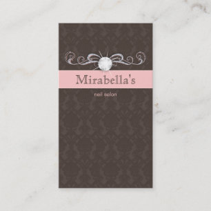 Mode-Schmuck-Damast-Strudel-Rosa Brown Visitenkarte