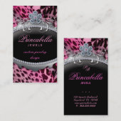 Mode-Schmuck-Geschäfts-Karten-Blumen-Leopard-Rosa Visitenkarte (Vorne/Hinten)
